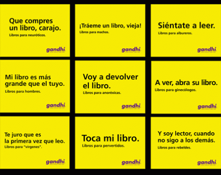 Me encanta la publicidad de librerías Gandhi.